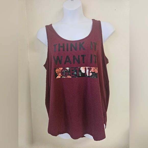 Torrid ,Activate Tank Top, Women's 2 Burgungndy - Picture 1 of 7